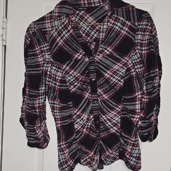 Plaid Button-Up Shirt - Picture 1 of 7